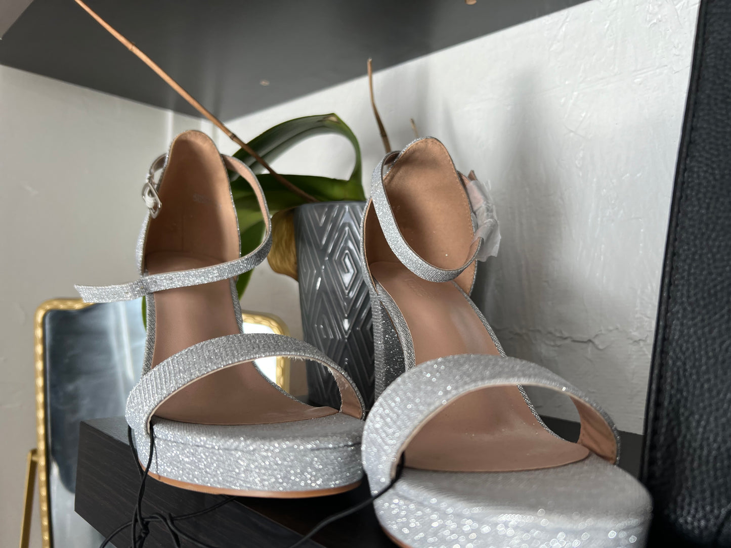 Sliver Glitter Heels