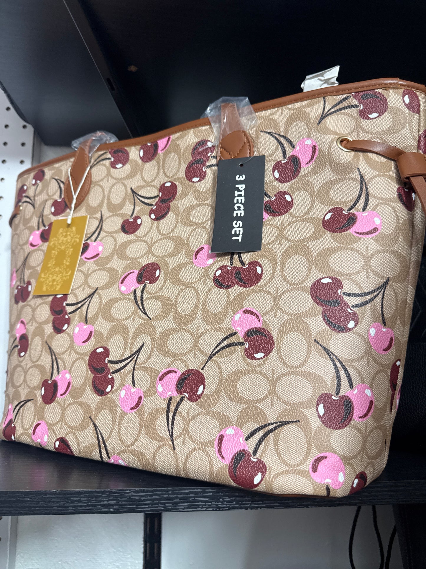 Cherry Purse 3 Piece Set