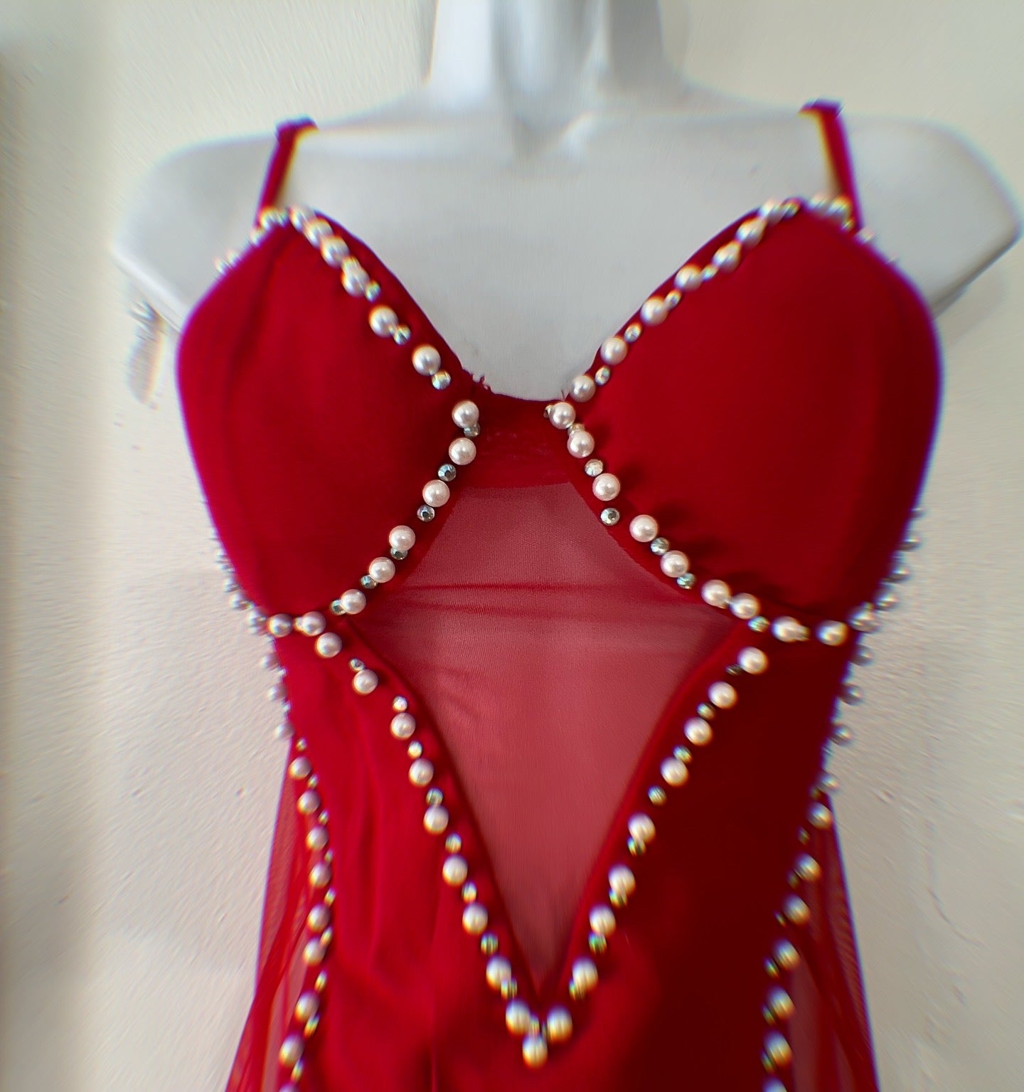 Red pearl Dress