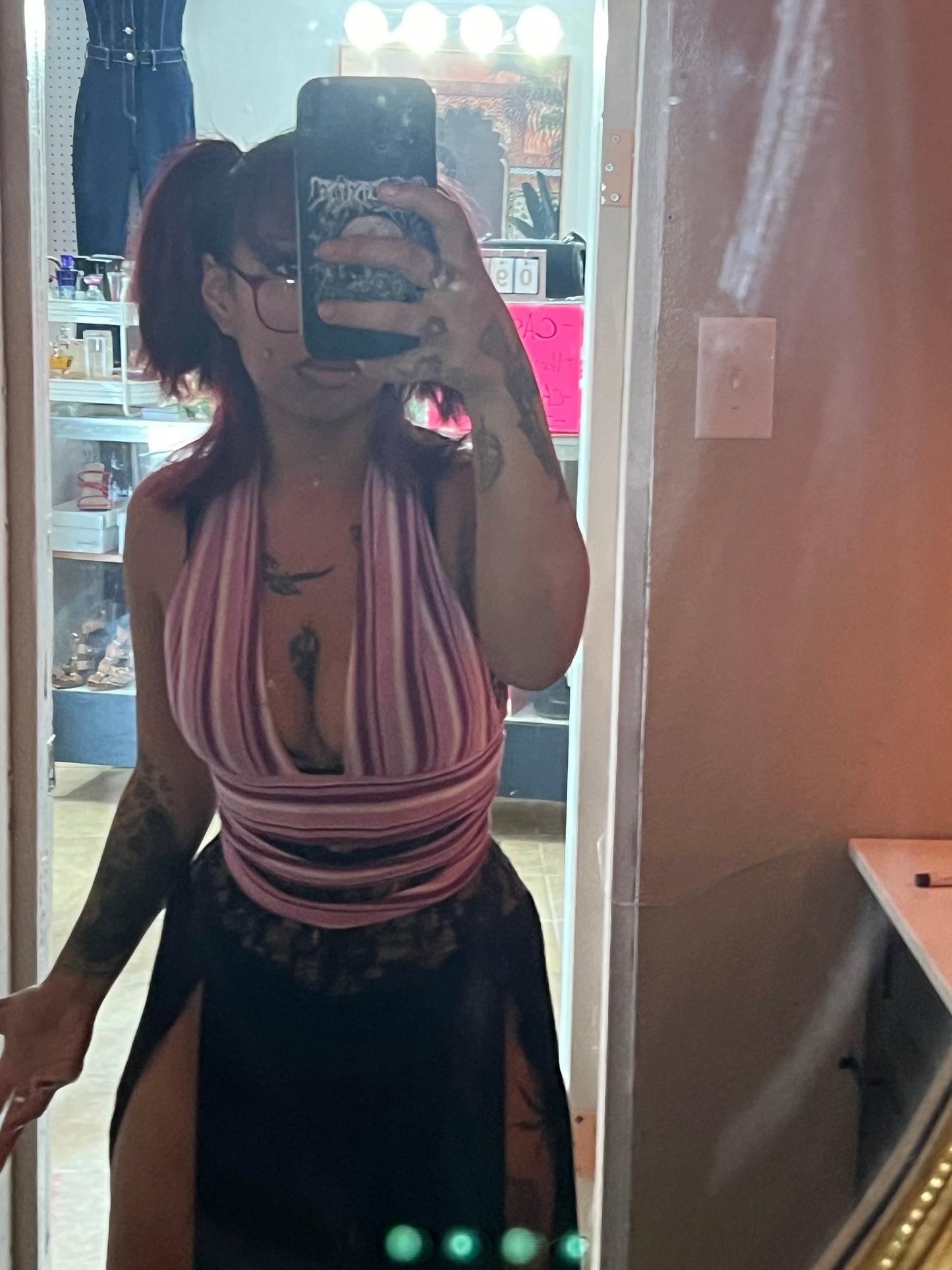 Striped purple crop top