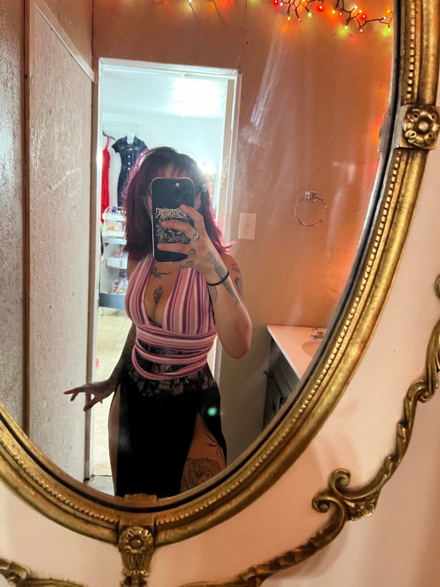 Striped purple crop top