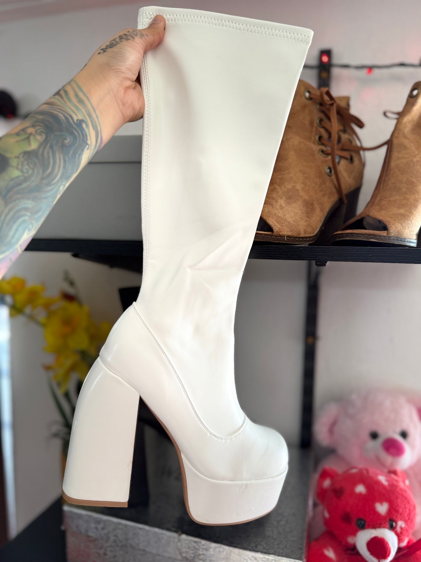 White Platform Boots