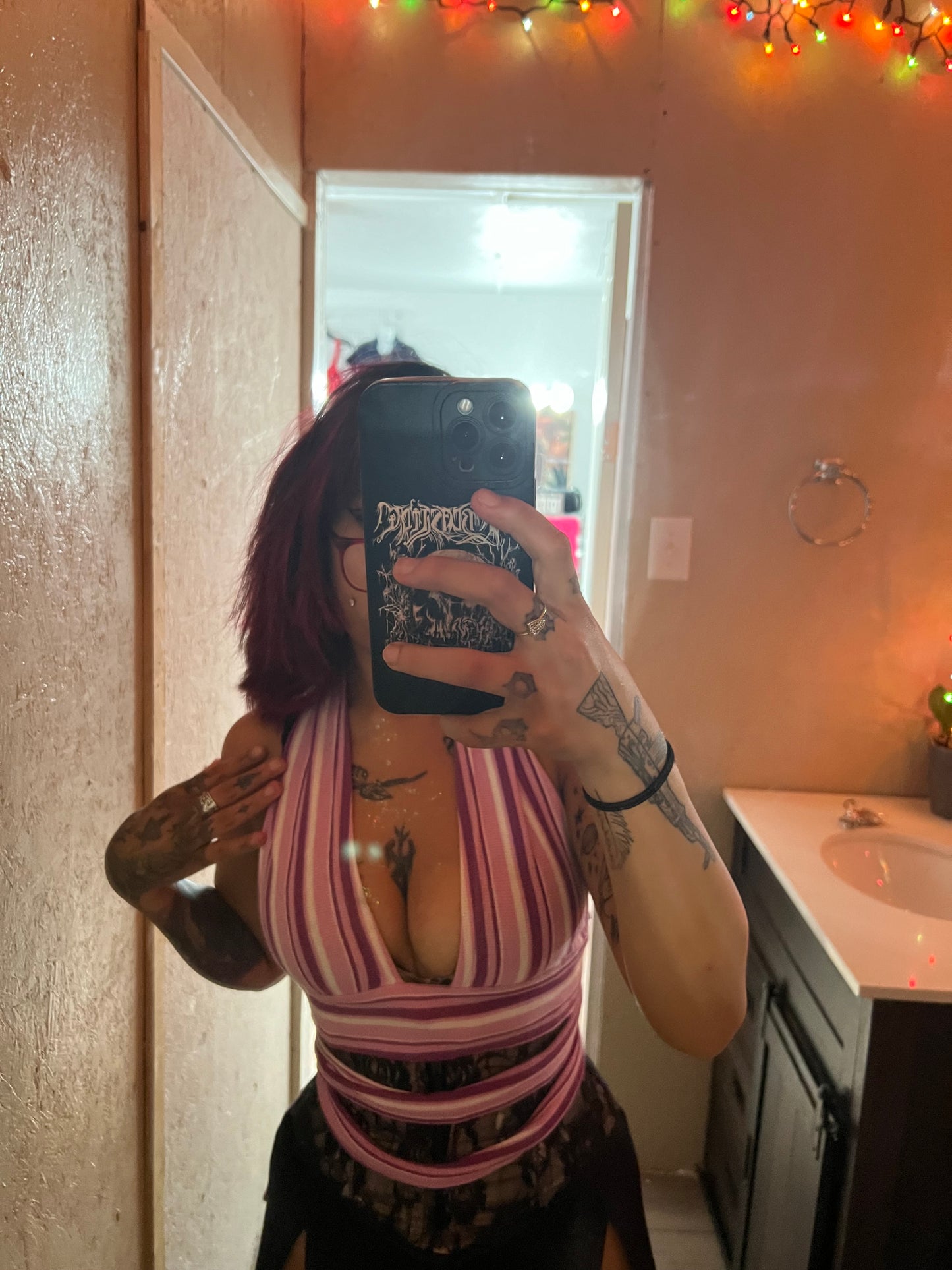 Striped purple crop top