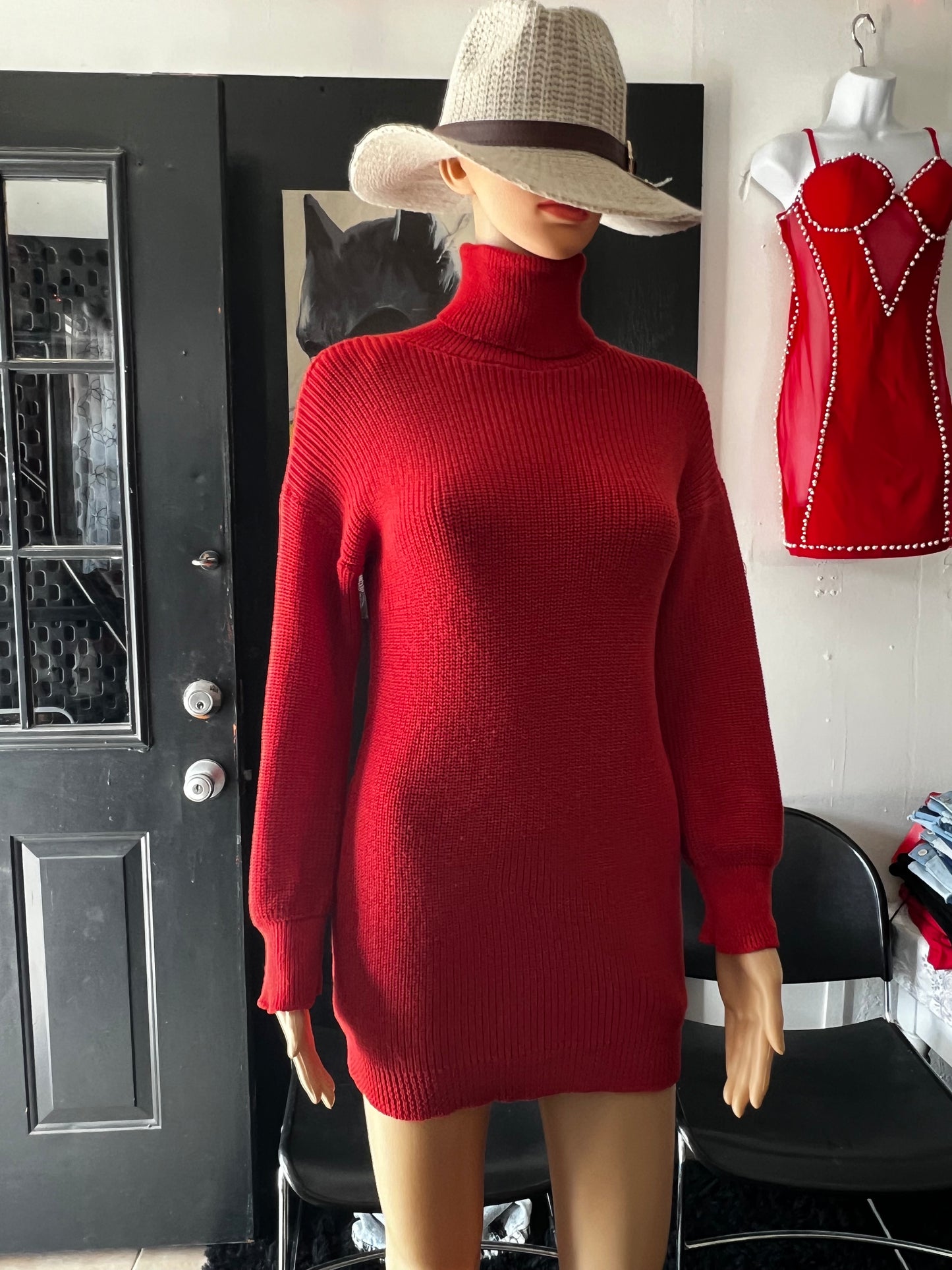 Red Sweater Dress