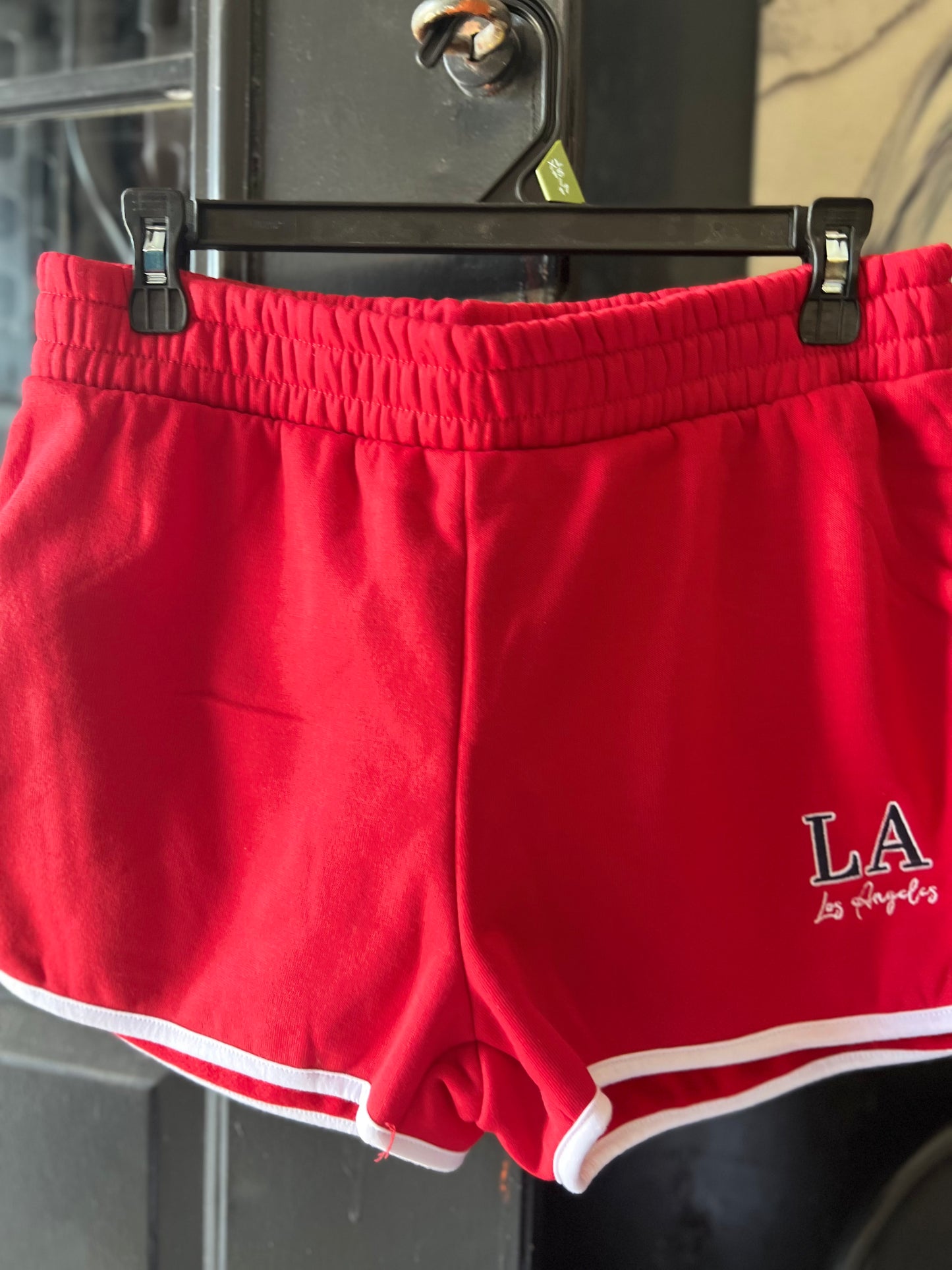Red La shorts