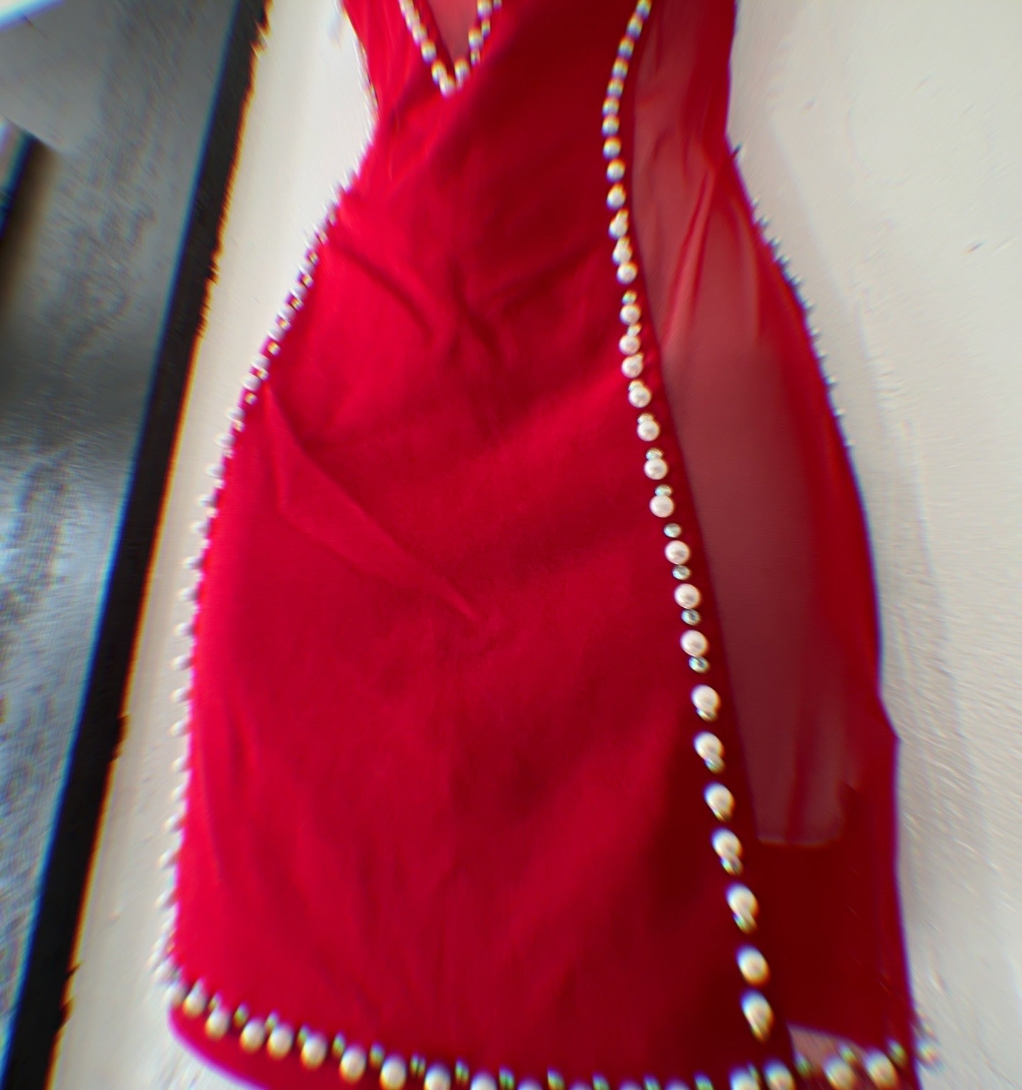 Red pearl Dress
