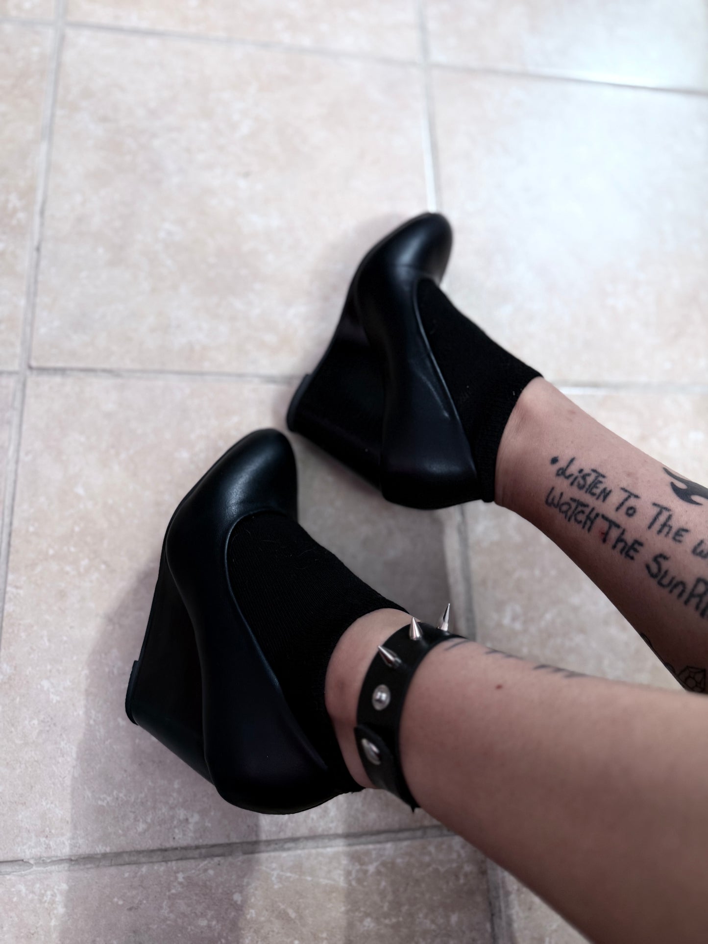 Black platform heels